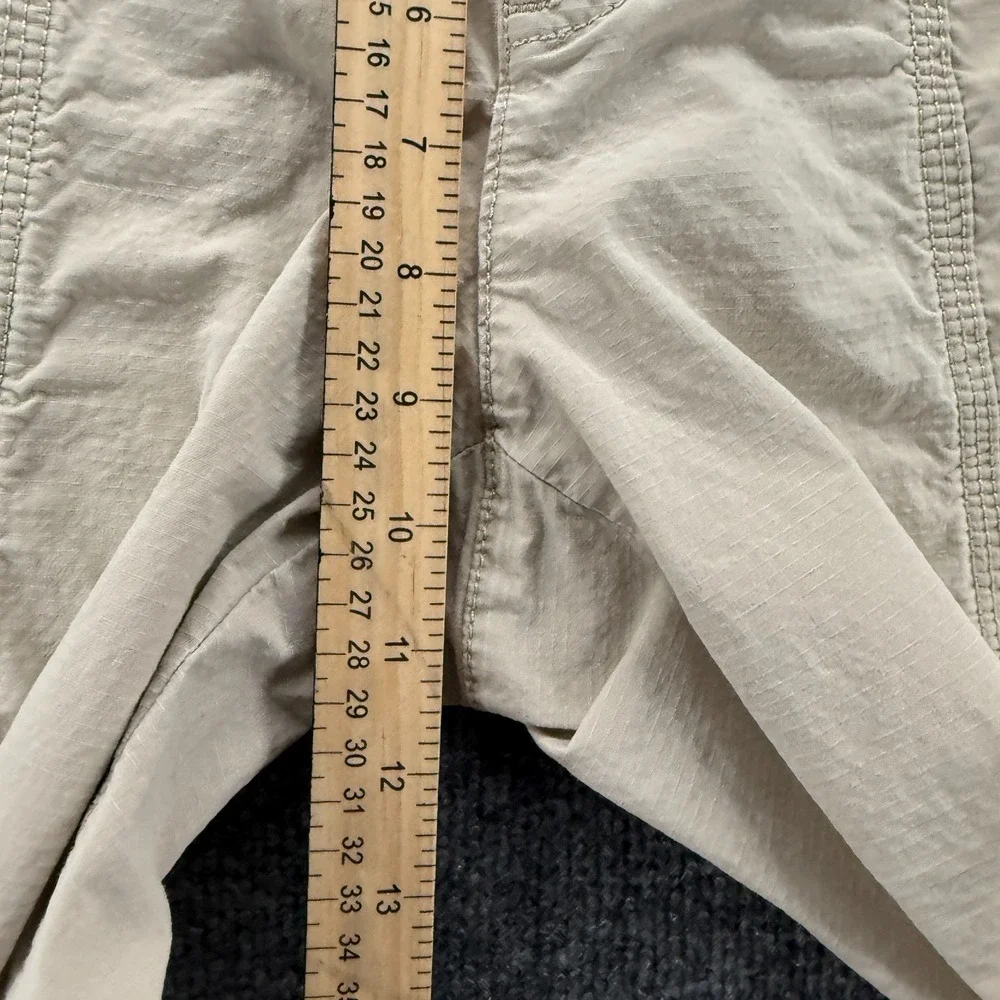 Eddie Bauer Womens Pants Petite 14 Cream Vashon Fit‎ Cargo Straight Crop Hiking